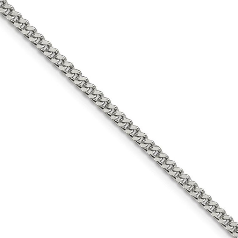 3mm Sterling Silver, Solid Curb Chain Necklace, 22 Inch